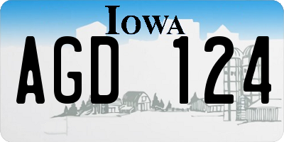 IA license plate AGD124