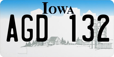 IA license plate AGD132