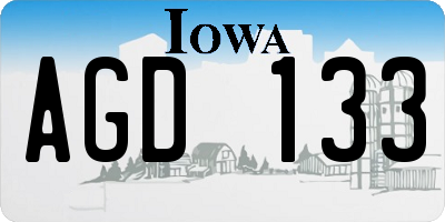 IA license plate AGD133