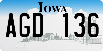 IA license plate AGD136