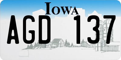 IA license plate AGD137