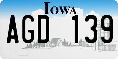 IA license plate AGD139