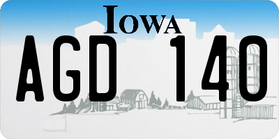 IA license plate AGD140