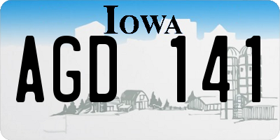 IA license plate AGD141
