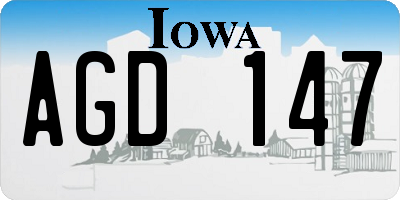 IA license plate AGD147