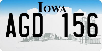 IA license plate AGD156