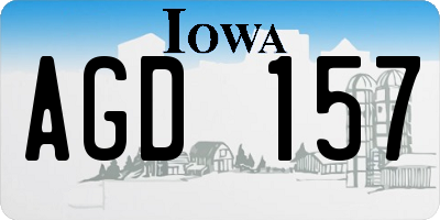 IA license plate AGD157