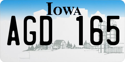 IA license plate AGD165