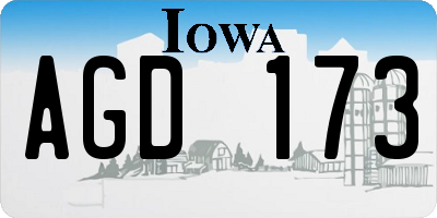 IA license plate AGD173