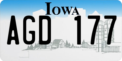 IA license plate AGD177