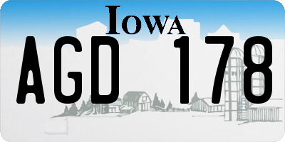 IA license plate AGD178