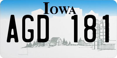 IA license plate AGD181