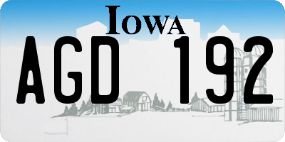 IA license plate AGD192