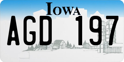 IA license plate AGD197