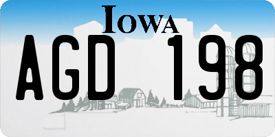 IA license plate AGD198