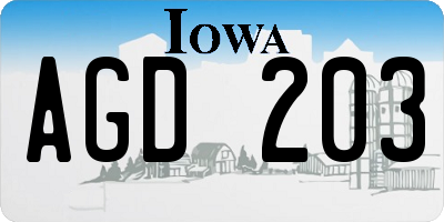 IA license plate AGD203