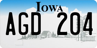 IA license plate AGD204