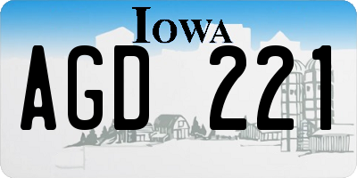 IA license plate AGD221