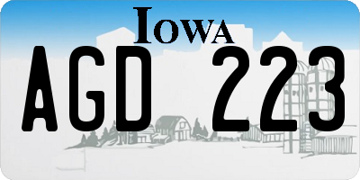 IA license plate AGD223