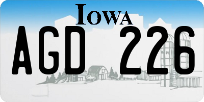 IA license plate AGD226