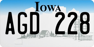 IA license plate AGD228