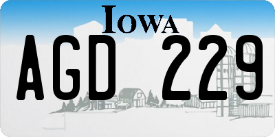 IA license plate AGD229