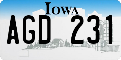 IA license plate AGD231