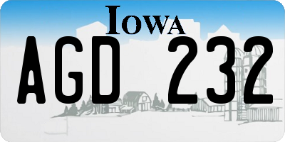 IA license plate AGD232
