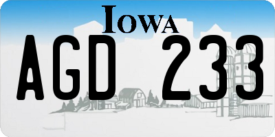 IA license plate AGD233