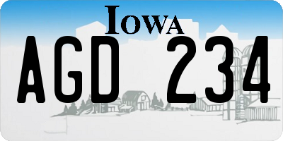 IA license plate AGD234