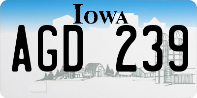 IA license plate AGD239