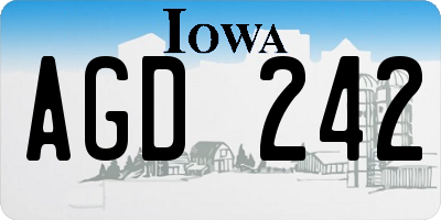 IA license plate AGD242