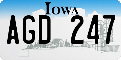 IA license plate AGD247