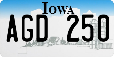 IA license plate AGD250