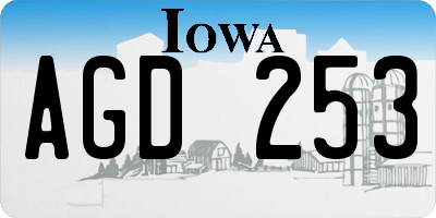 IA license plate AGD253