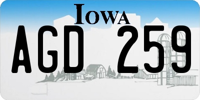 IA license plate AGD259