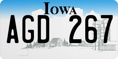 IA license plate AGD267