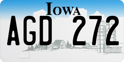 IA license plate AGD272