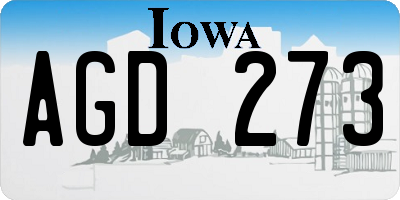 IA license plate AGD273