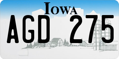 IA license plate AGD275