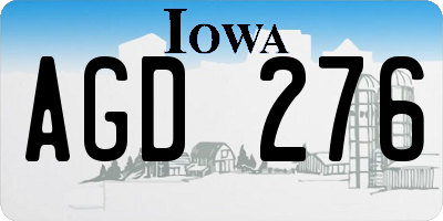 IA license plate AGD276