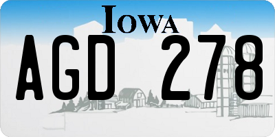 IA license plate AGD278