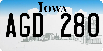 IA license plate AGD280