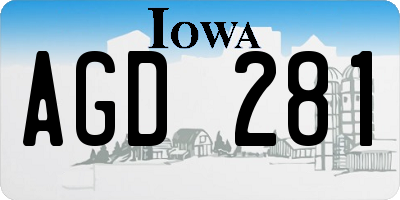 IA license plate AGD281