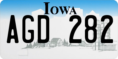 IA license plate AGD282