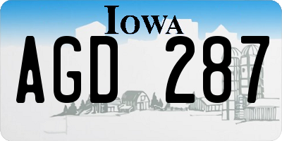 IA license plate AGD287