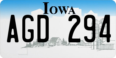 IA license plate AGD294