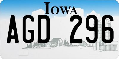 IA license plate AGD296