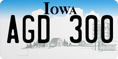 IA license plate AGD300