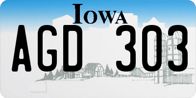 IA license plate AGD303